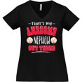 thumbnail image 3 of Inktastic That's My Awesome Nephew out There with Baseballs Women's Plus Size V-Neck T-Shirt, 3 of 5