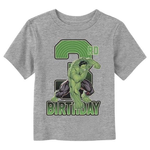 Toddler's Marvel 3rd Birthday Hulk  Graphic Tee Athletic Heather 5T