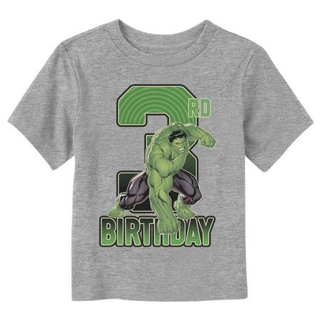 Toddler s Marvel 3rd Birthday Hulk Graphic Tee Athletic Heather 5T