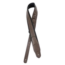 Walker & Williams G-108 latte brown guitar strap with padded glove leather back