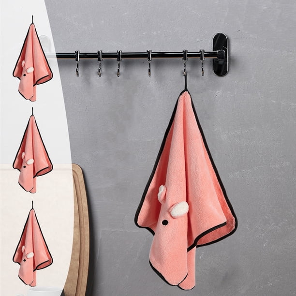 Fiudx Ofertas relámpago Toalla de lana Coral, toalla absorbente fuerte, secado rápido, linda toalla para lavado de cara, toalla para cabello seco suave y amigable con la piel