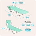 thumbnail image 5 of Ostrich Chaise Lounge, Facedown Beach Camping Pool Tanning Chair, Teal, 5 of 11