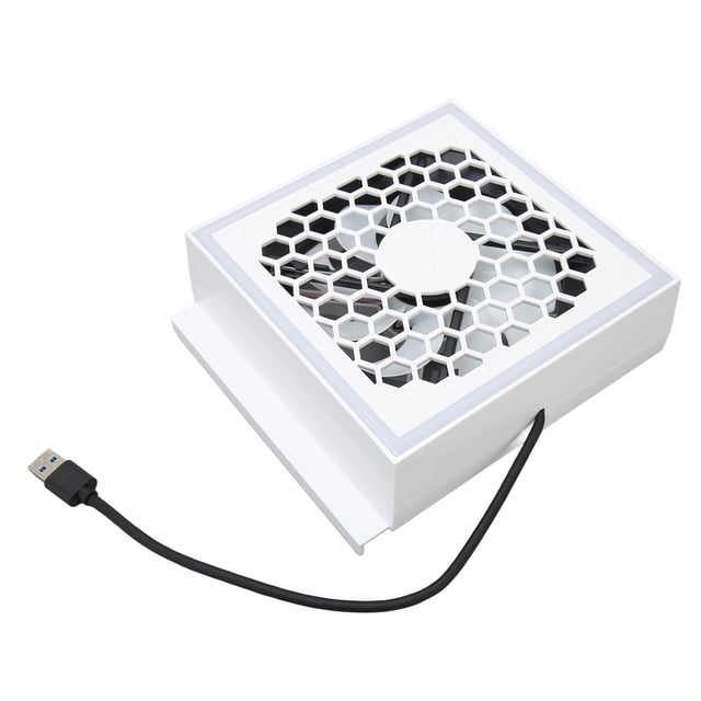 Game Console Cooling Fan, Efficient Replacement Low Noise Professional DC 5V 2.4A Console Cooler Fan with Colorful Light Strip for Game Console Accessories