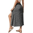 thumbnail image 7 of MLDRA Skirts For Women Floral High Waist Maxi Skirt Summer Beach A Line Split Thigh Long Skirts, 7 of 7