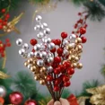 thumbnail image 2 of 20/1 piezas de ramas de bayas de Navidad, 7 cabezas, ramo de flores de bayas de acebo rojas artificiales para hacer tú mismo adornos de mesa para corona de árbol de Navidad, 2 of 6