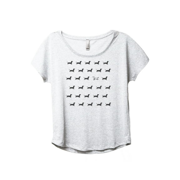 Dachshund Stand Out Women's Fashion Slouchy Dolman T-Shirt Tee Heather White 3X-Large