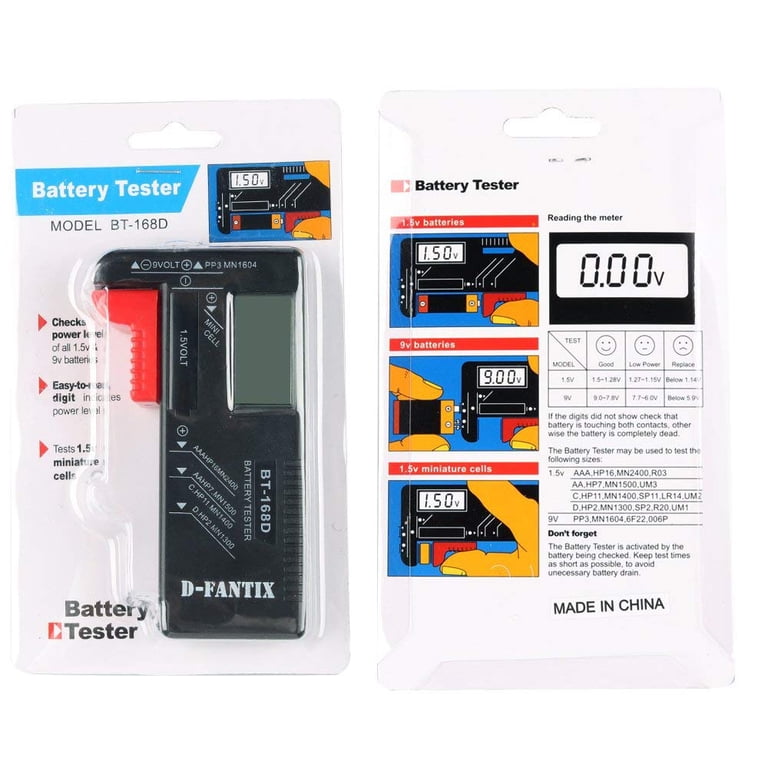 2032 Batteries Testeur De Piles BT-168D Battery Tester Digital Battery ...