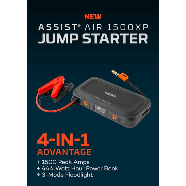 NEBO Assist 1500 Amps Jump Starter with Power Bank, Emergency