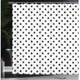 thumbnail image 3 of Ambesonne Polka Dot Shower Curtain, Rounds Retro Design Art, 69"Wx75"L, Black White, 3 of 4