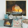 thumbnail image 2 of Designart 'The Sea Cave At Sunset With The Man Walking In' Nautical & Coastal Framed Canvas Wall Art Print, 2 of 5