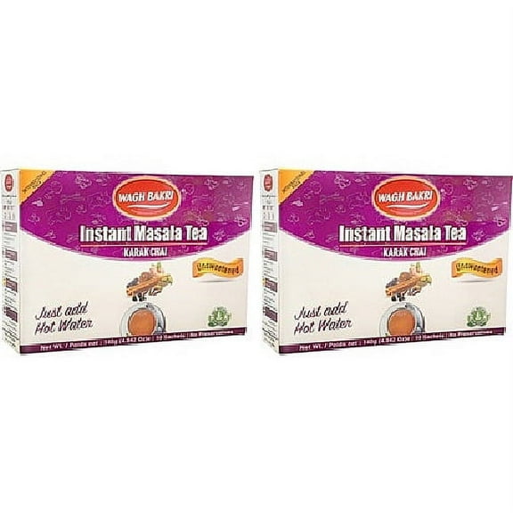 Pack Of 2 - Wagh Bakri Instant Unsweetened Masala Chai - 140 Gm (4.94 Oz)