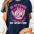 thumbnail image 3 of in October We Wear Pink Baseball Breast Cancer Unisex T-Shirt, Sizes S-5XL, Gategoo, 3 of 5