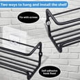 thumbnail image 4 of Carbon Steel Wall-Mounted Kitchen Spice Rack - 29cm/11.4" Thickened Carbon Steel Hanging Storage Shelves, No-Drill Spice Organizer for Cabinet Door, Industrial Strength Metal Rack for Spices (2pcs), 4 of 7
