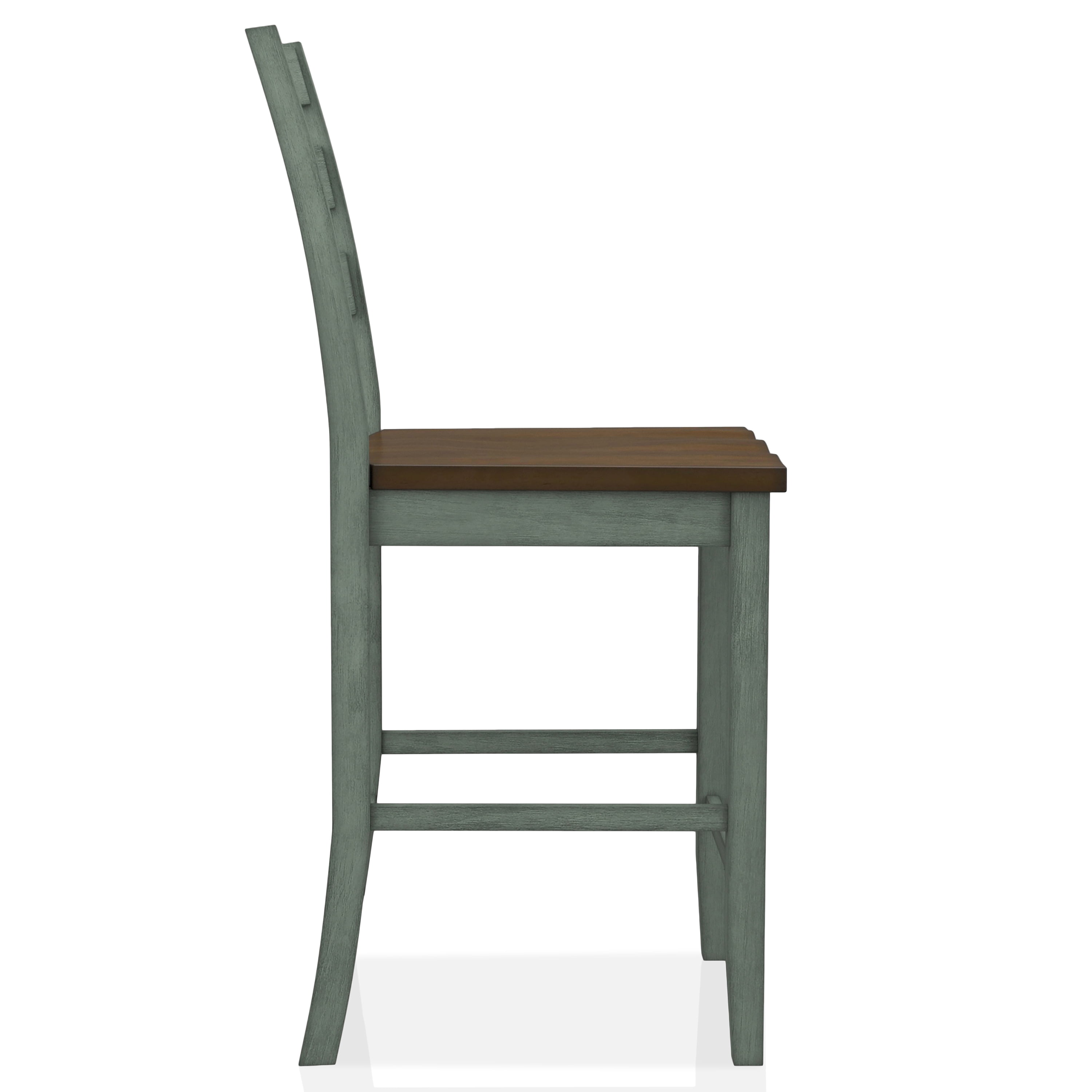 Furniture of America Donia Wood Counter Chair- Set of 2, Antique Green