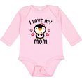 thumbnail image 3 of Inktastic I Love My Mom with Cute Penguin and Hearts Girls Long Sleeve Baby Bodysuit, 3 of 5
