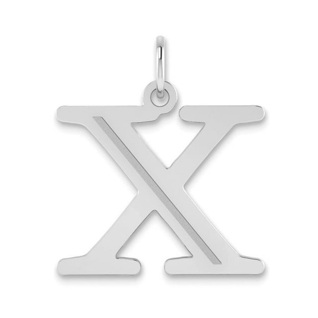 Diamond2Deal 14K Pendentif Lettre X Initiale en Or Blanc Gravé pour Femmes