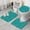 Teal And Gold, variant on Black White Checkerboard Checkered Pattern Bathroom Rugs Sets 3 Piece,Toilet Cover Set,Absorbent Non Slip Bathroom Mats Sets with U-Shaped Contour Rug Toilet Rug Set