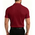 thumbnail image 3 of Mens Ribbed Polo Shirt V-Neck Short Sleeve Knit Summer Business Casual Stretchy Golf Shirts, M, 3 of 3