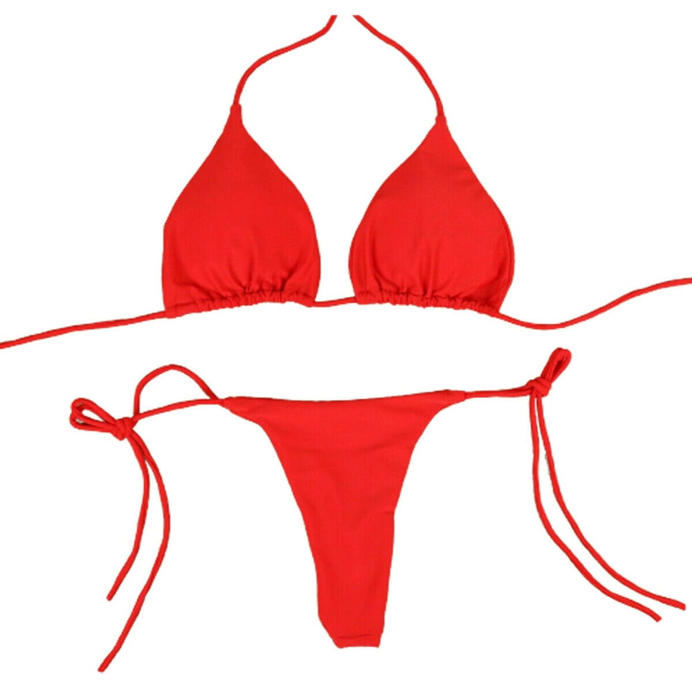Opperiaya - Women Micro Bikini Set G-string Padded Beach - Walmart.com ...