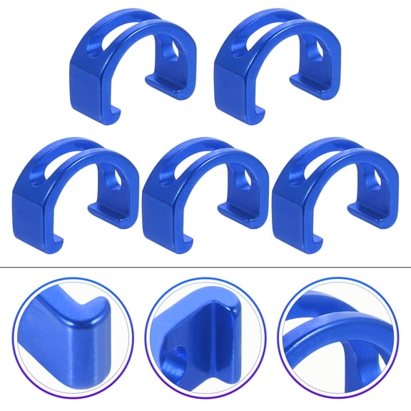 SEWCHICS 5Pcs Blue Bike Frame C Clips Tubing Cable Clamps Strong Flexible Road Accessories