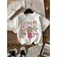 thumbnail image 1 of Camiseta de manga corta con cuello redondo y estampado de dibujos animados y lazo para niña, camiseta informal de primavera y verano para niña., 1 of 6