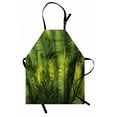 thumbnail image 1 of Palm Tree Apron Plam Tree Foliage Tropical Plants Leaves Forest Theme Exotic Natural Beauty Image, Unisex Kitchen Bib Apron with Adjustable Neck for Cooking Baking Gardening, Green, by Ambesonne, 1 of 3