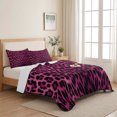 thumbnail image 5 of Queen Quilt Set 90''x96'', Pink Leopard Print Lightweight Bedspread Coverlet Set with 2 Pillow Shams, Retro Chic Abstract Animals Texture Breathable All Season Quilt Bedding for Bedroom/Guest Room, 5 of 9