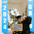 thumbnail image 3 of 1 Pair Graduation Theme Hanging Sign 2024 Graduation Party Front Door Couplet, 3 of 9