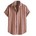 thumbnail image 1 of Tops For Men Fashion Man V-Neck Short Sleeve Tops T-Shirt Summer Printed Button Blouse, 1 of 4