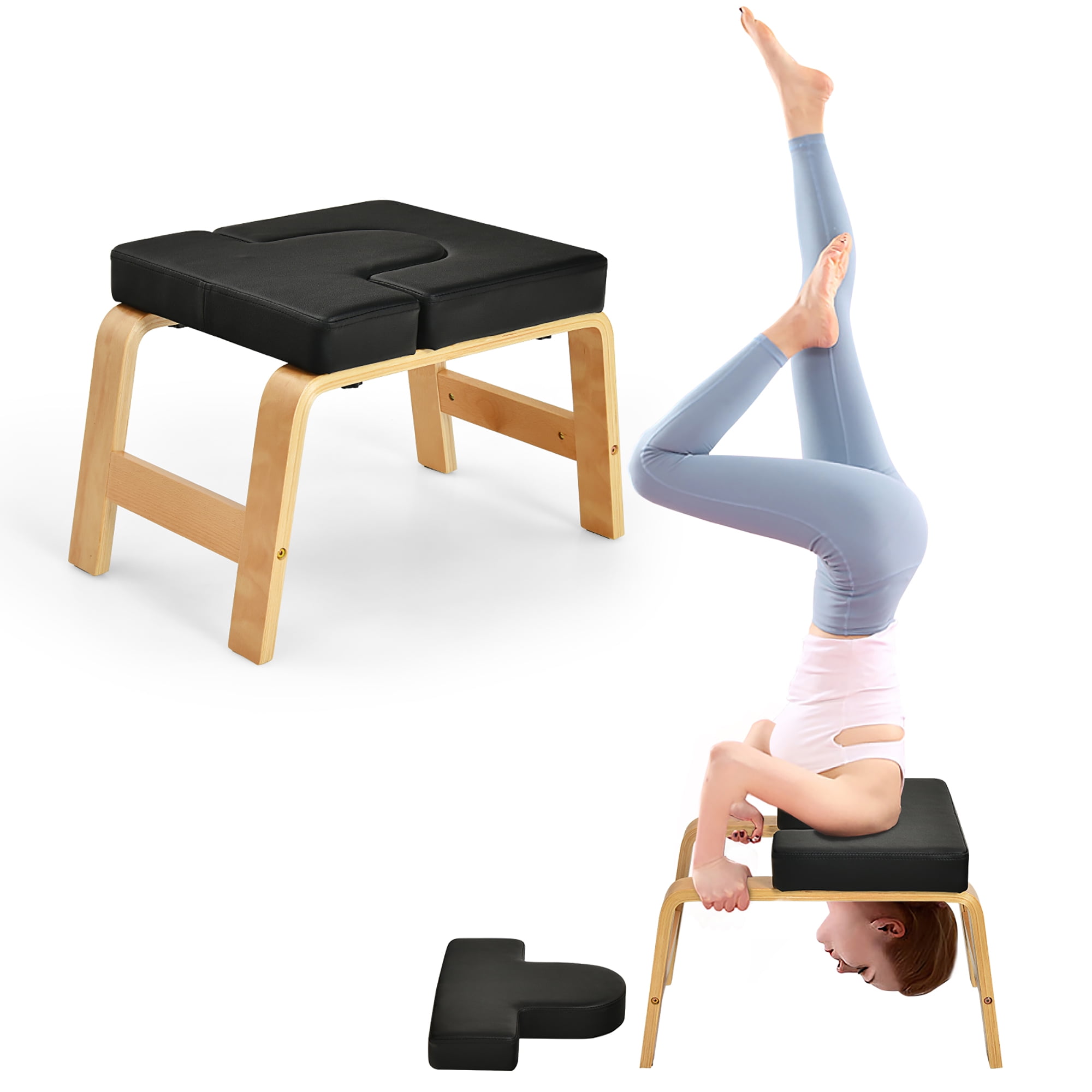 Yoga Inversion Bench Therapy Exercise Fitness Stool Headstand Chair for Workout Fitness and Gym Relieve Fatigue and Build Up Body 