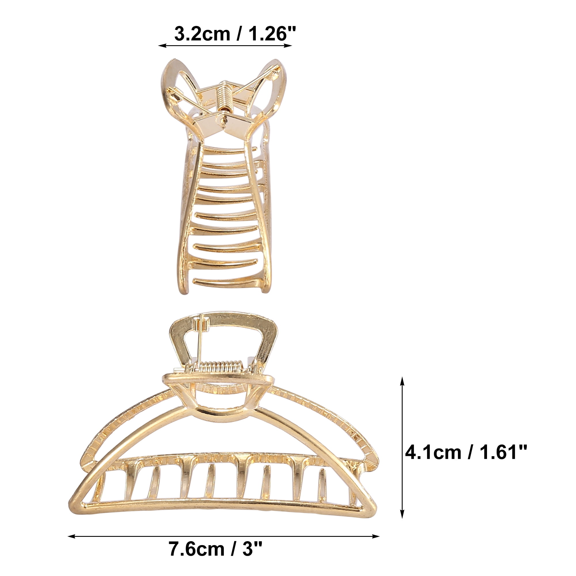 Unique Bargains 3" Medium Metal Hair Claw Hair Barrettes Arc Shaped Line for Women Beauty
