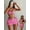 Pink, variant on Women's Printed Bikini Set with Ruffled Wrap Skirt - Polka Dot Two-Piece Swimsuit for Beach, Pool Party, Vacation