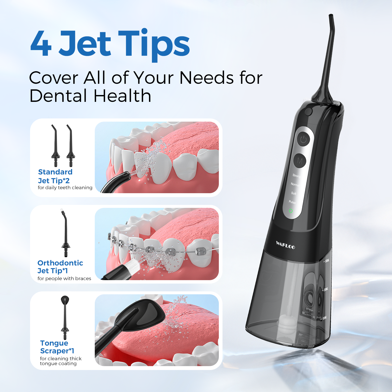 WAFLOO Cordless Water Flosser, 300ml Tank photo 3