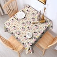 thumbnail image 2 of Beige Cow Flower Pattern Square Tablecloth,Waterproof Square Table Cover,Wipeable Spillproof Washable Table Cover for Home Kitchen Party Decor 42"X42"(107x107cm), 2 of 6
