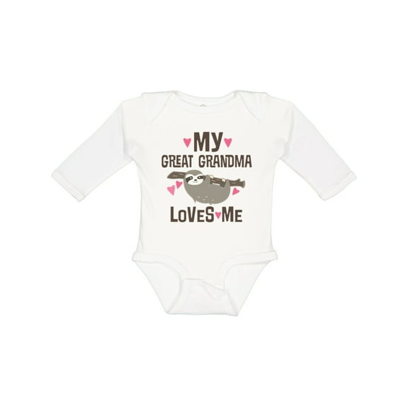 Inktastic My Great Grandma Loves Me Girls Long Sleeve Baby Bodysuit