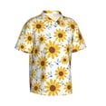 thumbnail image 3 of Xecao Sunflowers print Hawaiian shirt - a stylish short-sleeve button-down for men, perfect for casual beach and tropical outings., 3 of 9