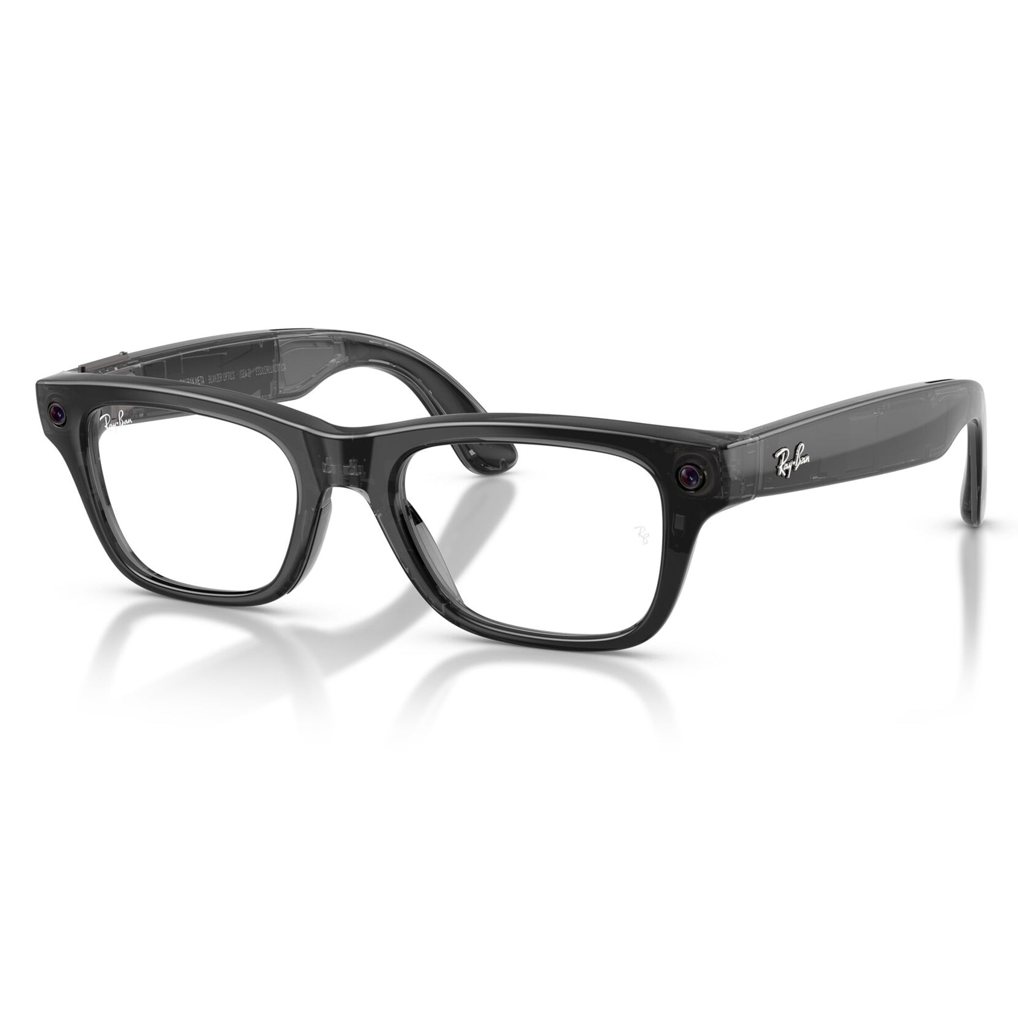 Ray-Ban Unisex Size 54 AI Smart Meta Gen 2 Blayzer Optics Glasses with Charging Case, Transparent Black/Clear