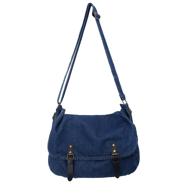 Bolso Bandolera de Mezclilla Hugtrwg Satchels Jeans Tote Soft azul oscuro