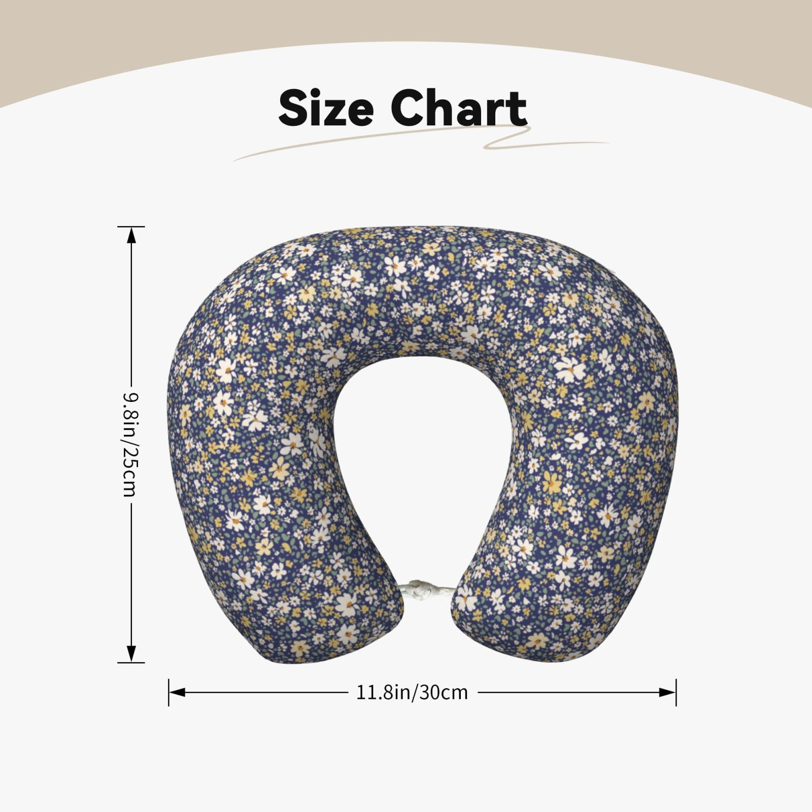 Xecao Daisies Flowers Print Memory Foam Cervical Neck Pillow Versatile U-Shaped Pillows for Home,Office,Camping,Travelling,Soft Washable Cover