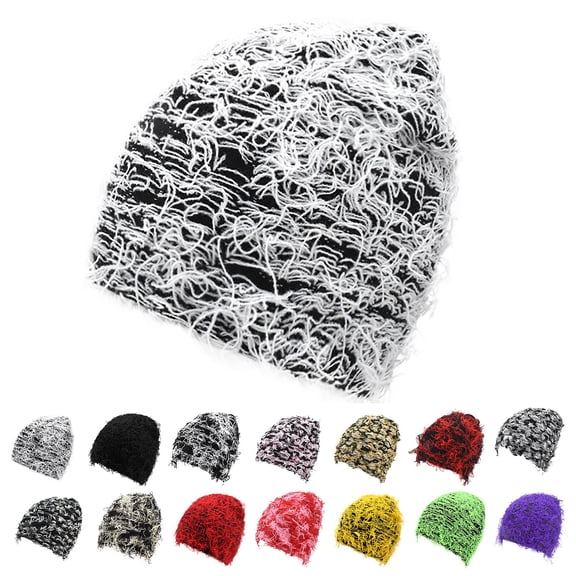 Only Moment Purple Womens Winter Beanie Hat Acrylic fiber Velvet Sequined Slouchy Skull Warm Fuzzy Pompon Cap Outdoor Windproof Ski Knit Cap One Size