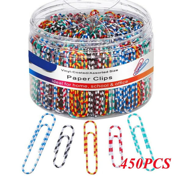 Paper Clips, 400Pcs Small&Large Paper Clips, Assorted Colored Coated Paperclips