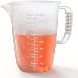 TCP Global 3 Liter (3000ml) Plastic Graduated Measuring and Mixing Pitcher (Pack of 4) - Holds 3 Quarts 0.75 Gallon - Pouring Cup, Measure & Mix Paint