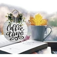 thumbnail image 5 of Eveokoki 11" Coffee Time Sign,Wooden Coffee Bar Sign Round,Modern Farmhouse Coffee Bar Decor, Coffee Sign Hanging Wall Decor for Home Restaurants Outdoor Indoor Decoration, 5 of 5