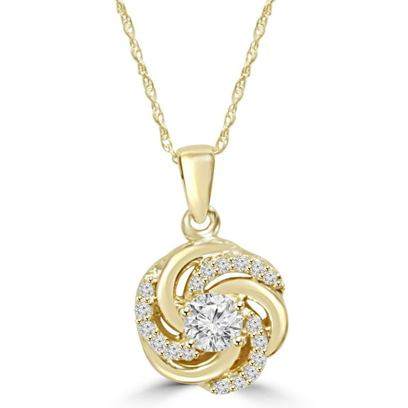 Pompeii 1/2Ct Diamond Kenda Pendant 14K Yellow Gold Women's 18" Necklace (G/H,I1)