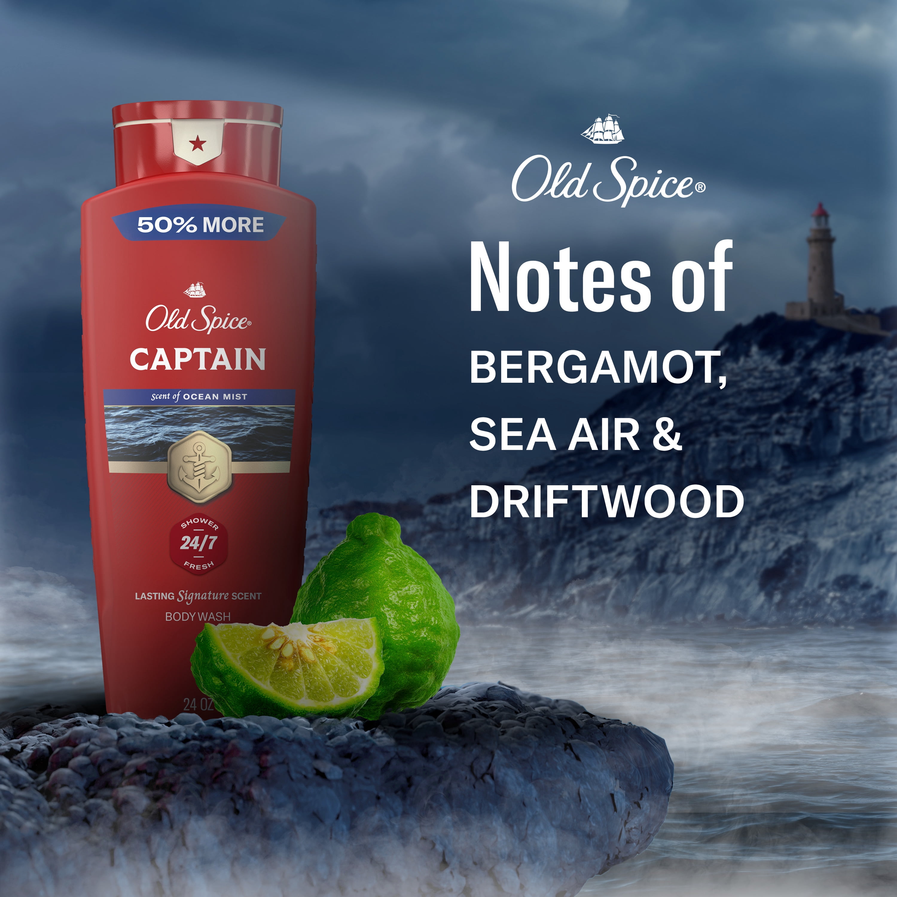 Old Spice Red Collection Body Wash for Men, Captain Scent, 24 fl oz