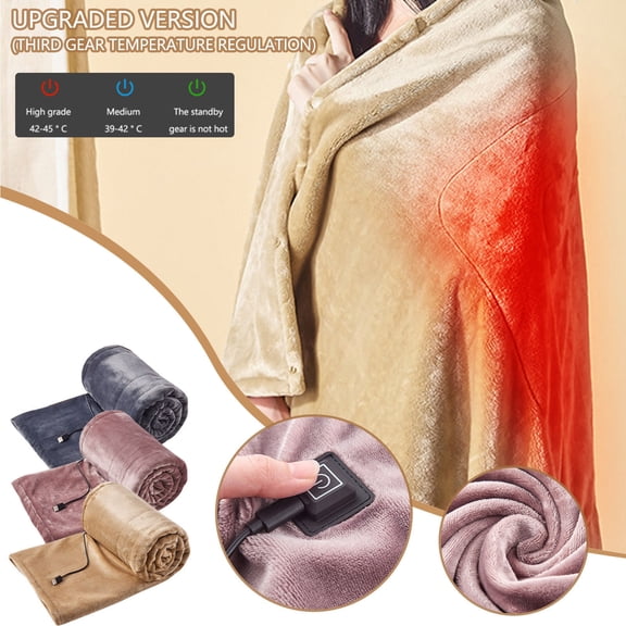 CVLNCYCLING Clearance Heated Blankets Queen Clearance,Winter Soft Flannel Electric Blanket ,Heating Pad Back Wrap With Strap Contoured For Back Pain Relief 3 Heat Settings With 2 Hour Auto Off