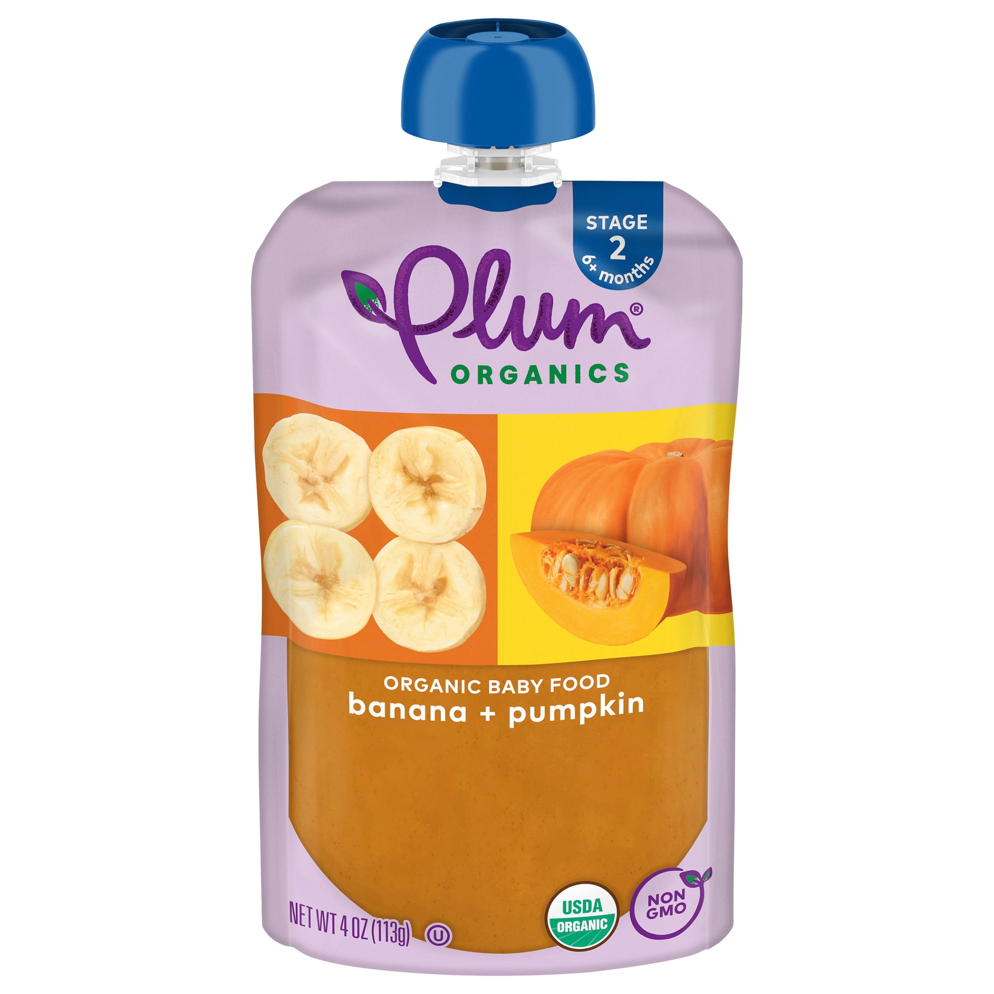 Plum Organics® Stage 2 Organic Baby Food Banana + Pumpkin 4oz Pouch