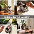 thumbnail image 6 of Vintage Ashtray with Lid for Cigarettes, Metal Windproof Smokeless Odorless Ash Tray Holder for Indoor Outdoor Decorative Hand-Carved Fancy Gift Ornament for Home Office, 6 of 7