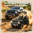 thumbnail image 3 of Conchico 24V Licensed Ford F150 Raptor Battery Powered Ride on Truck with Remote Control, 2-Seater and Rear Trunk for Toddlers Kids Ages 3-8 Gift, Black, 3 of 9