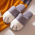 thumbnail image 4 of Zapatillas de casa con diseño de pata de gato para mujer y hombre, lindas zapatillas de animales, zapatillas de invierno para interior Wdftyju Tenis De Mujer Tenis De Hombre, 4 of 5